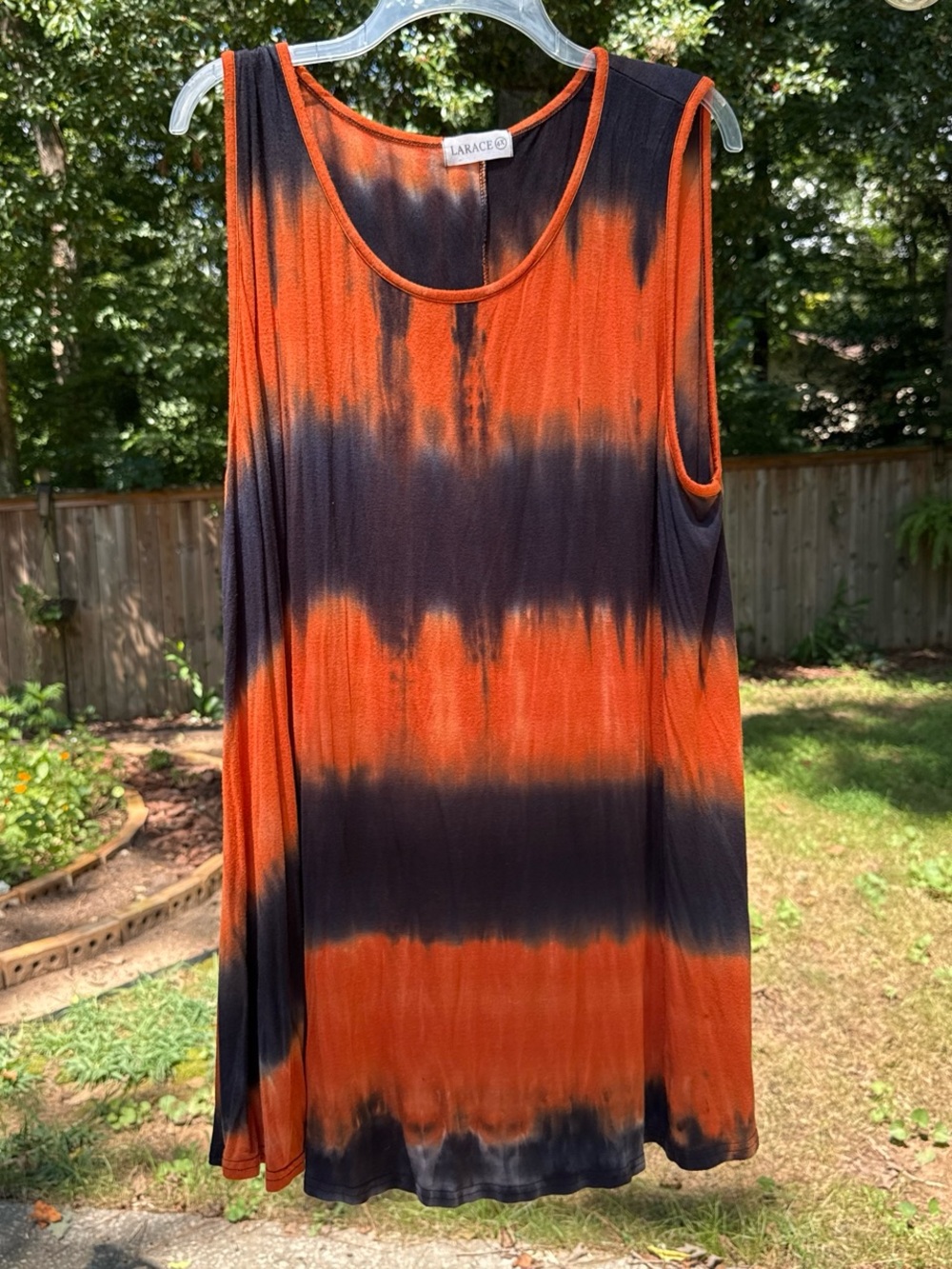 Larace 4X Orange and Black Tie-Dye Sleeveless dreaa